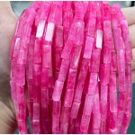 No_2521_Enhanced Pink Chalcedony Rectangle_4*13mm_(Sold Per Strand)