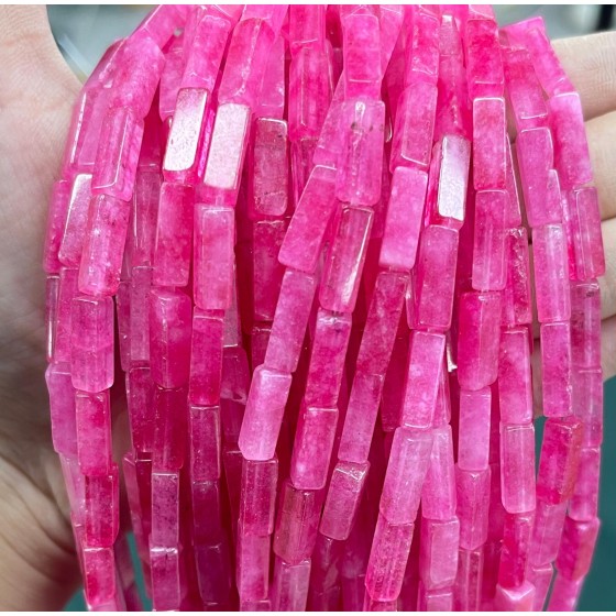No_2521_Enhanced Pink Chalcedony Rectangle_4*13mm_(Sold Per Strand)