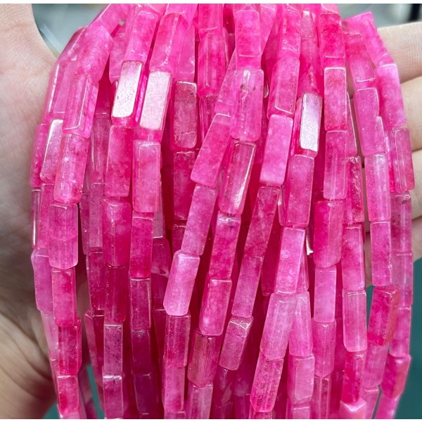 No_2521_Enhanced Pink Chalcedony Rectangle_4*13mm_(Sold Per Strand)