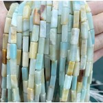 No_2530_Natural Amazonite Rectangle Beads_4*13mm_(Sold Per Strand)