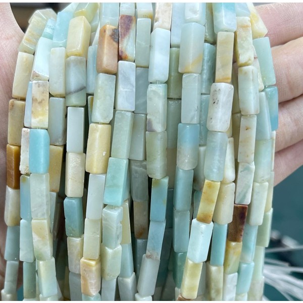 No_2530_Natural Amazonite Rectangle Beads_4*13mm_(Sold Per Strand)