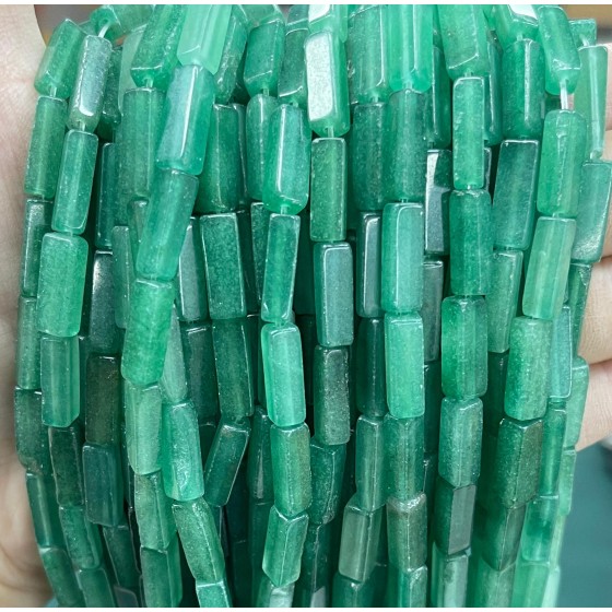No_2538_Enhanced Green Chalcedony Rectangle_4*13mm_(Sold Per Strand)