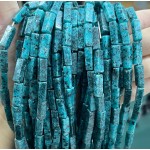 No_2541_Enhanced Blue Sesame Jasper Chalcedony Rectangle_4*13mm_(Sold Per Strand)