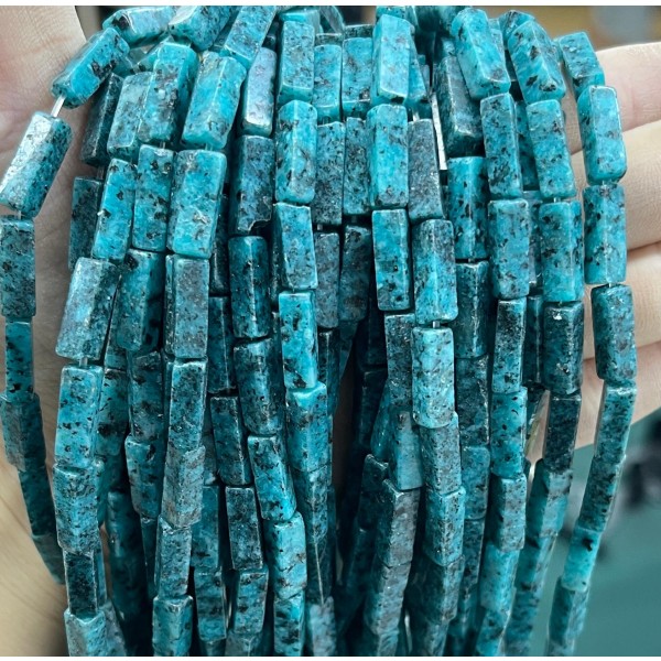 No_2541_Enhanced Blue Sesame Jasper Chalcedony Rectangle_4*13mm_(Sold Per Strand)