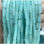 No_2545_Enhanced Light Lake Blue Chalcedony Rectangle Beads_4*13mm_(Sold Per Strand)