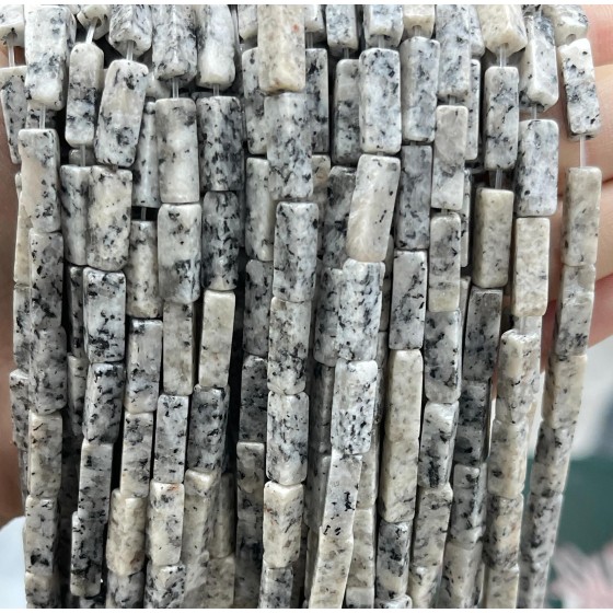 No_2547_Natural White Sesame Jasper Rectangle Beads_4*13mm_(Sold Per Strand)