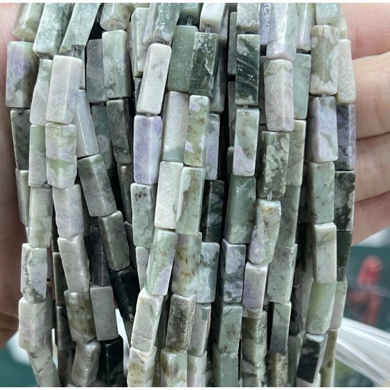 No_2548_Natural Auspicious Jade Rectangle Beads_4*13mm_(Sold Per Strand)