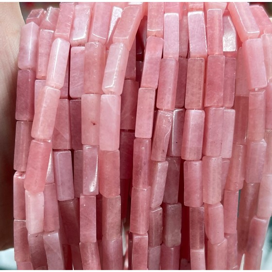 No_2549_Enhanced Pink Chalcedony Rectangle Beads_4*13mm_(Sold Per Strand)