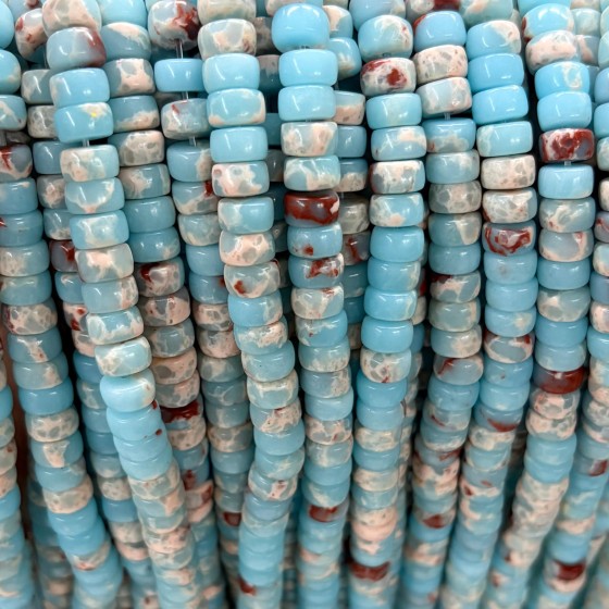 No_2556_Synthetic Shoushan Stone Tablet Spacer Beads_7*4mm_(Sold Per Strand)
