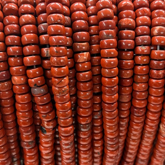No_2559_Natural Red Jasper Tablet Spacer Beads_7*4mm_(Sold Per Strand)