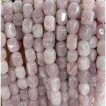 No_2571_Natural Rose Quartz Rectangle Nugget Beads_8*12mm_(Sold Per Strand)