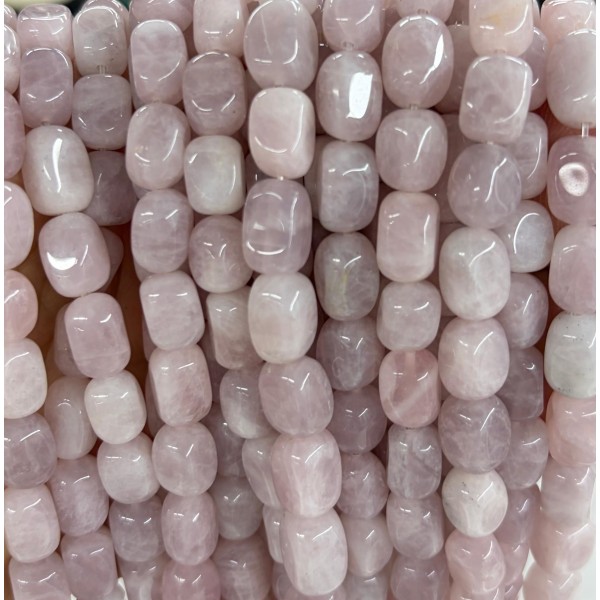No_2571_Natural Rose Quartz Rectangle Nugget Beads_8*12mm_(Sold Per Strand)