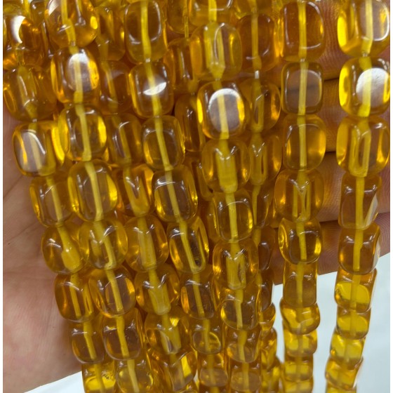 No_2574_Synthetic Yellow Crystal Rectangle Nugget Beads_8*12mm_(Sold Per Strand)