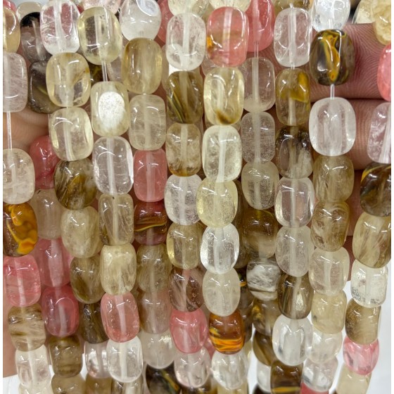 No_2576_Synthetic  Watermelon Crystal Rectangle Nugget Beads_8*12mm_(Sold Per Strand)