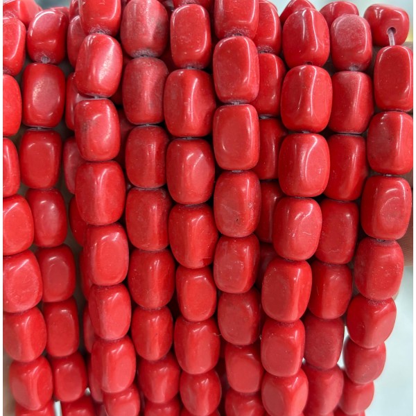 No_2581_Synthetic Red Jasper Rectangle Nugget Beads_8*12mm_(Sold Per Strand)