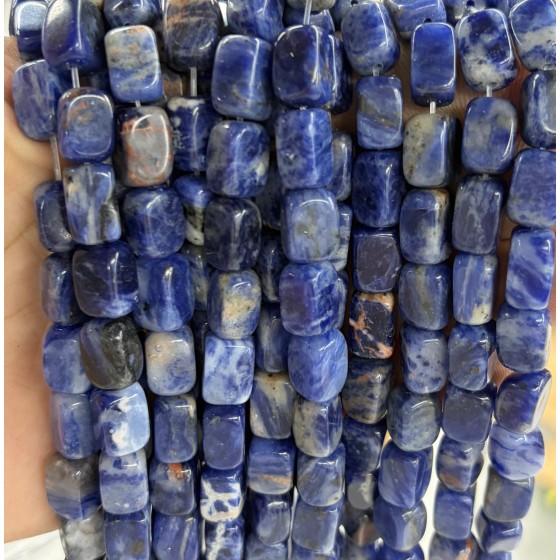 No_2609_Natural Sodalite Rectangle Nugget Beads_8*12mm_(Sold Per Strand)