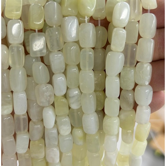 No_2611_Natural Serpentine Jade Rectangle Nugget Beads_8*12mm_(Sold Per Strand)