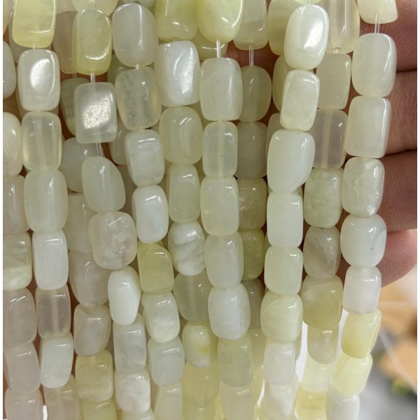 No_2611_Natural Serpentine Jade Rectangle Nugget Beads_8*12mm_(Sold Per Strand)