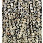 No_2617_Natural Dalmatian Stone Stone Center Drilled (long) Hexagonal Bead_4mm_(Sold Per Strand)