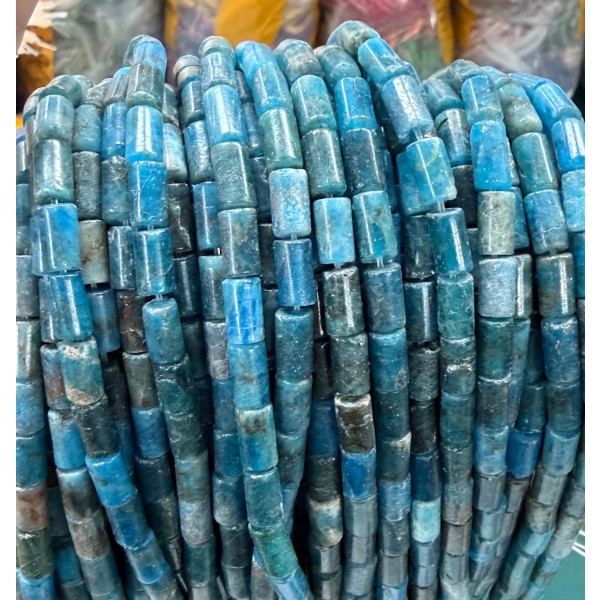 No_2634_Natural Apatite Cylinder_5*8mm_(Sold Per Strand)