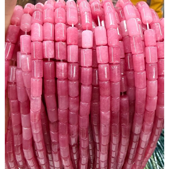 No_2635_Enhanced Rose Red Chalcedony Cylinder_5*8mm_(Sold Per Strand)