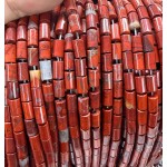 No_2636_Natural Red Jasper Cylinder_5*8mm_(Sold Per Strand)