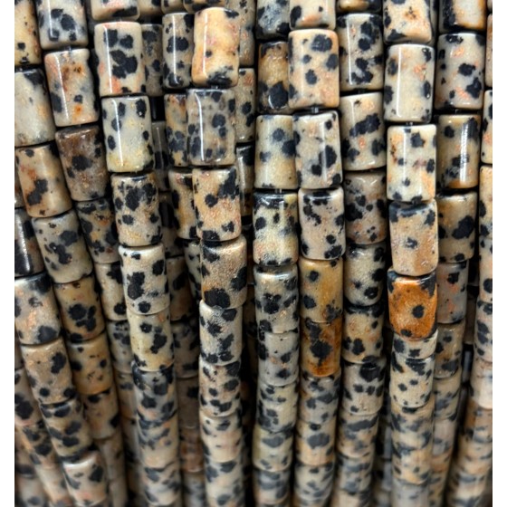 No_2644_Natural Dalmation Jasper Cylinder_5*8mm_(Sold Per Strand)