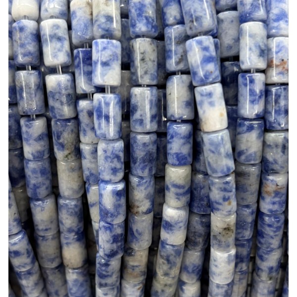 No_2651_Natural Blue Spot Jasper Cylinder_5*8mm_(Sold Per Strand)