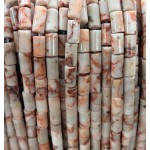 No_2655_Natural Red Network Jasper Cylinder_5*8mm_(Sold Per Strand)