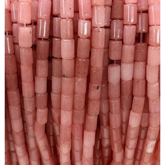 No_2656_Enhanced Pink Chalcedony Cylinder_5*8mm_(Sold Per Strand)