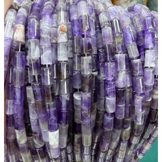 No_2665_Natural Amethyst Cylinder_5*8mm_(Sold Per Strand)