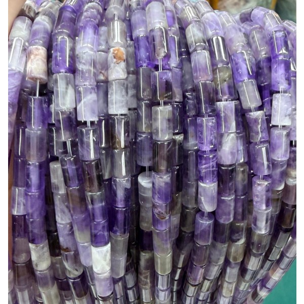 No_2665_Natural Amethyst Cylinder_5*8mm_(Sold Per Strand)