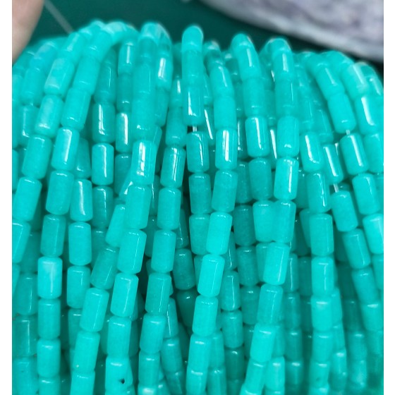 No_2677_Imitated Amazonite Chalcedony Cylinder_4*8mm_(Sold Per Strand)