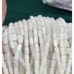 No_2680_Natural White Jade Cylinder_4*8mm_(Sold Per Strand)