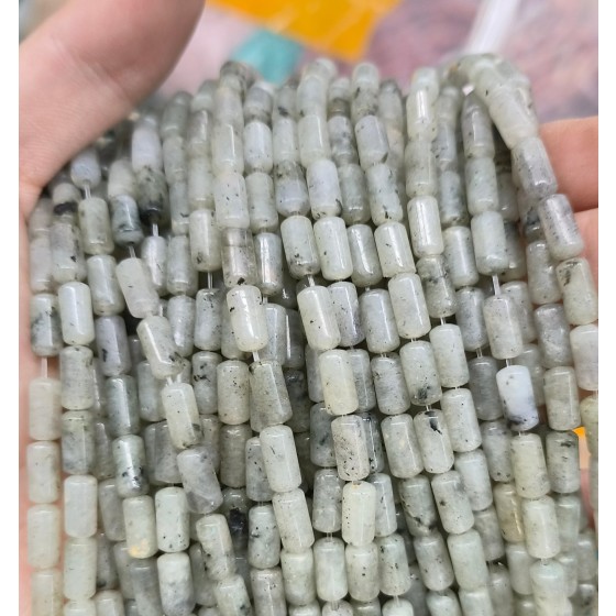 No_2682_Natural White Labradorite Cylinder_4*8mm_(Sold Per Strand)