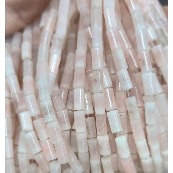 No_2687_Enhanced Light Pink Gradient Chalcedony Cylinder_4*8mm_(Sold Per Strand)