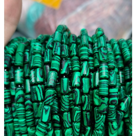 No_2692_Synthetic Malachite Cylinder_4*8mm_(Sold Per Strand)