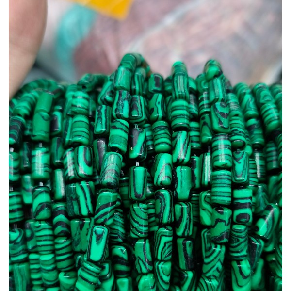 No_2692_Synthetic Malachite Cylinder_4*8mm_(Sold Per Strand)