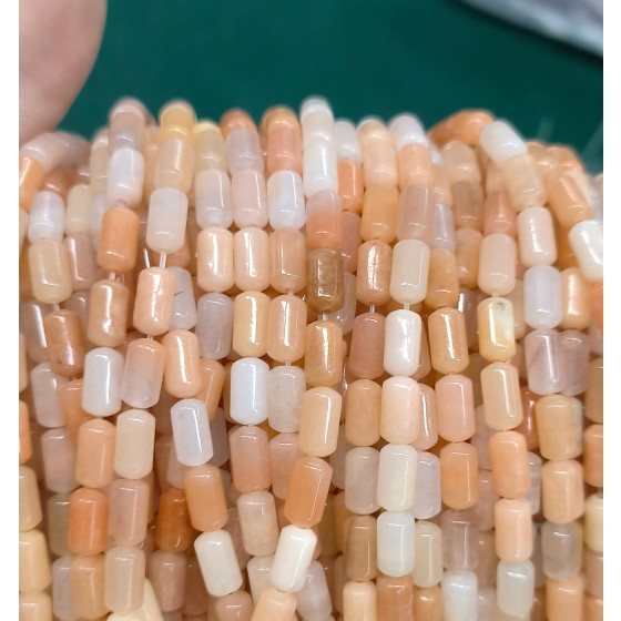 No_2700_Natural Ice Transparent Pink Aventurine Stone Cylinder_4*8mm_(Sold Per Strand)
