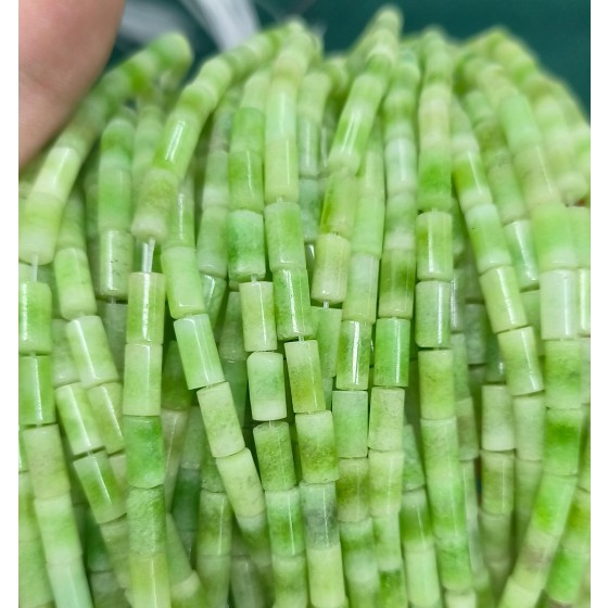No_2708_Enhanced Gradient Green Chalcedony Cylinder_4*8mm_(Sold Per Strand)