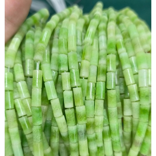 No_2708_Enhanced Gradient Green Chalcedony Cylinder_4*8mm_(Sold Per Strand)