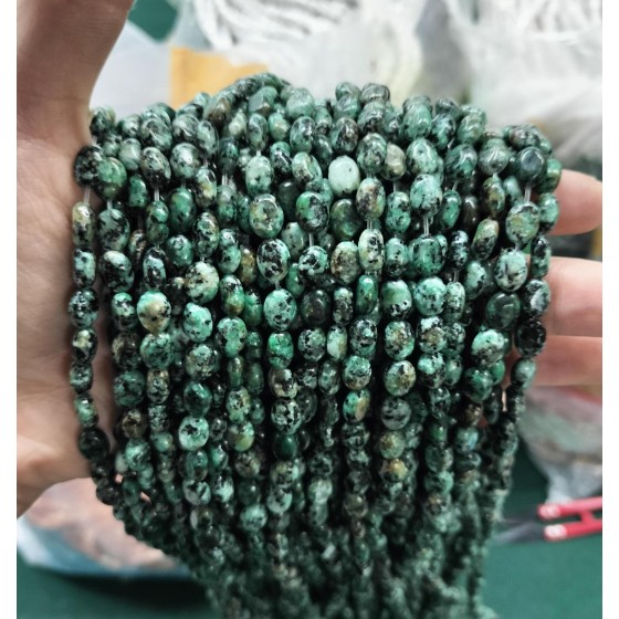 No_301_Enhanced African Turquoise Oval Beads_6*8mm_(Sold Per Strand)