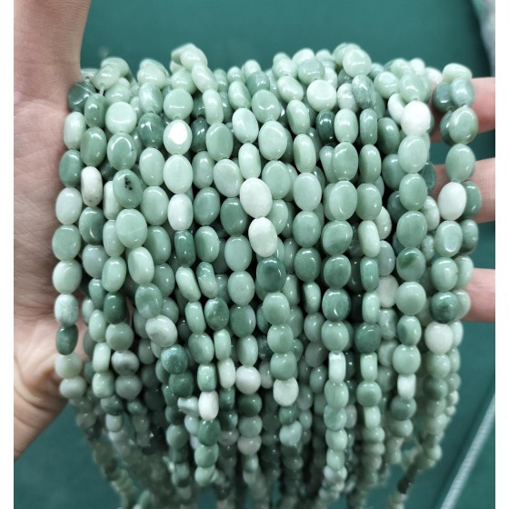 No_324_Natural Lushan Jade Egg Shaped Bead_6*8mm_(Sold Per Strand)