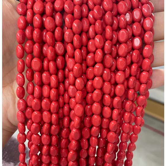 No_344_Synthetic Red Jasper Egg Shaped Bead_6*8mm_(Sold Per Strand)