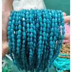 No_353_Enhanced Ink Blue Chalcedony Egg Shaped Bead_6*8mm_(Sold Per Strand)