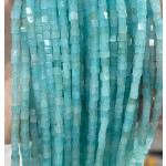 No_374_Natural Amazonite Cube Beads_3mm_(Sold Per Strand)