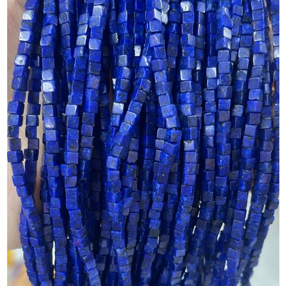 No_376_Imitated Lapis Lazuli Cube Beads_3mm_(Sold Per Strand)