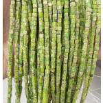 No_378_Synthetic Grass Green Imperial Jasper Cube Beads_3mm_(Sold Per Strand)