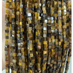 No_380_Natural Yellow Tiger Eye Stone Cube Beads_3mm_(Sold Per Strand)