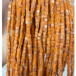 No_381_Synthetic Orange Imperial Jasper Cube Beads_3mm_(Sold Per Strand)